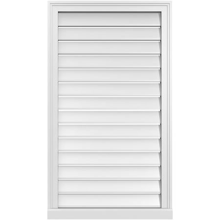Ekena Millwork Vertical Surface Mount PVC Gable Vent: Functional, w/ 2"W x 2"P Brickmould Sill Frame, 24"W x 42"H GVPVE24X4203SF